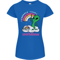 Alien Embrace Your Weirdness Funny LGBT Womens Petite Cut T-Shirt Royal Blue
