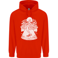 Alien Octopus Kraken Cthulhu Cow UFO Childrens Kids Hoodie Bright Red