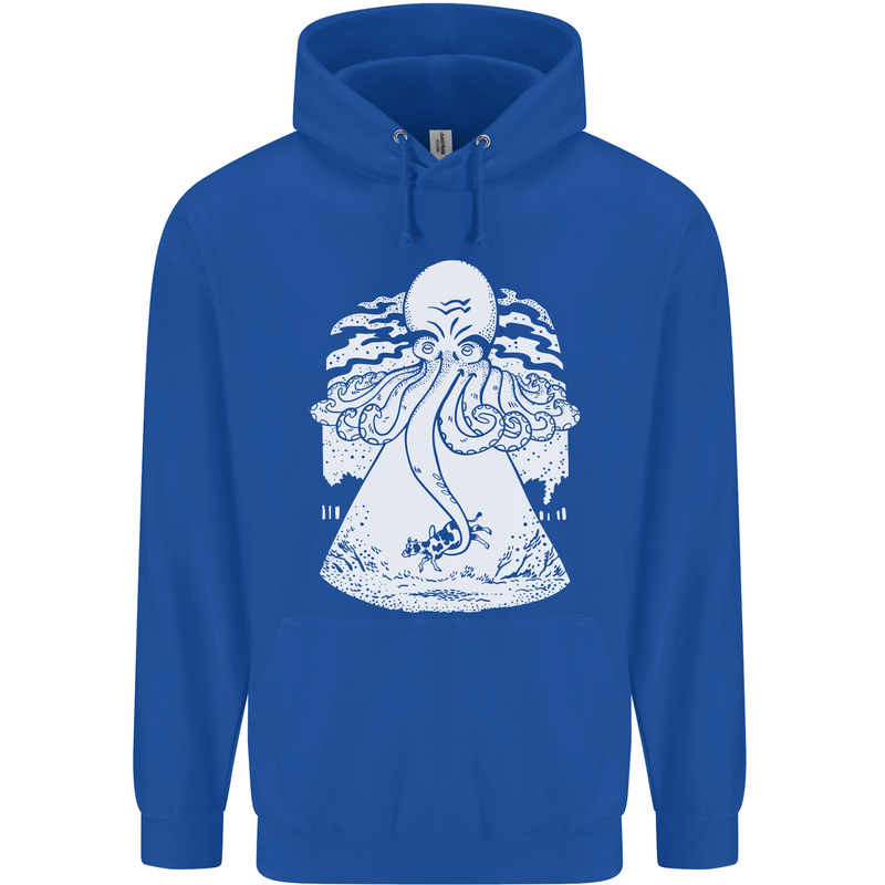 Alien Octopus Kraken Cthulhu Cow UFO Childrens Kids Hoodie Royal Blue