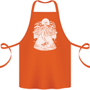 Alien Octopus Kraken Cthulhu Cow UFO Cotton Apron 100% Organic Orange