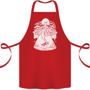 Alien Octopus Kraken Cthulhu Cow UFO Cotton Apron 100% Organic Red