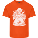 Alien Octopus Kraken Cthulhu Cow UFO Kids T-Shirt Childrens Orange
