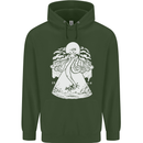 Alien Octopus Kraken Cthulhu Cow UFO Mens 80% Cotton Hoodie Forest Green