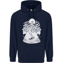 Alien Octopus Kraken Cthulhu Cow UFO Mens 80% Cotton Hoodie Navy Blue