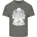 Alien Octopus Kraken Cthulhu Cow UFO Mens Cotton T-Shirt Tee Top Charcoal