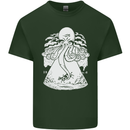Alien Octopus Kraken Cthulhu Cow UFO Mens Cotton T-Shirt Tee Top Forest Green