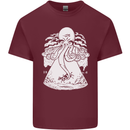 Alien Octopus Kraken Cthulhu Cow UFO Mens Cotton T-Shirt Tee Top Maroon