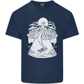 Alien Octopus Kraken Cthulhu Cow UFO Mens Cotton T-Shirt Tee Top Navy Blue