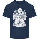 Alien Octopus Kraken Cthulhu Cow UFO Mens Cotton T-Shirt Tee Top Navy Blue