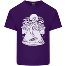 Alien Octopus Kraken Cthulhu Cow UFO Mens Cotton T-Shirt Tee Top Purple