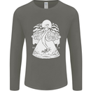 Alien Octopus Kraken Cthulhu Cow UFO Mens Long Sleeve T-Shirt Charcoal