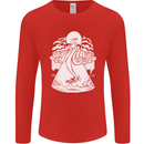 Alien Octopus Kraken Cthulhu Cow UFO Mens Long Sleeve T-Shirt Red