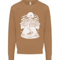 Alien Octopus Kraken Cthulhu Cow UFO Mens Sweatshirt Jumper Caramel Latte