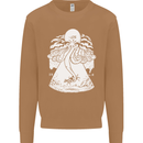 Alien Octopus Kraken Cthulhu Cow UFO Mens Sweatshirt Jumper Caramel Latte