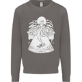 Alien Octopus Kraken Cthulhu Cow UFO Mens Sweatshirt Jumper Charcoal