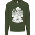 Alien Octopus Kraken Cthulhu Cow UFO Mens Sweatshirt Jumper Forest Green