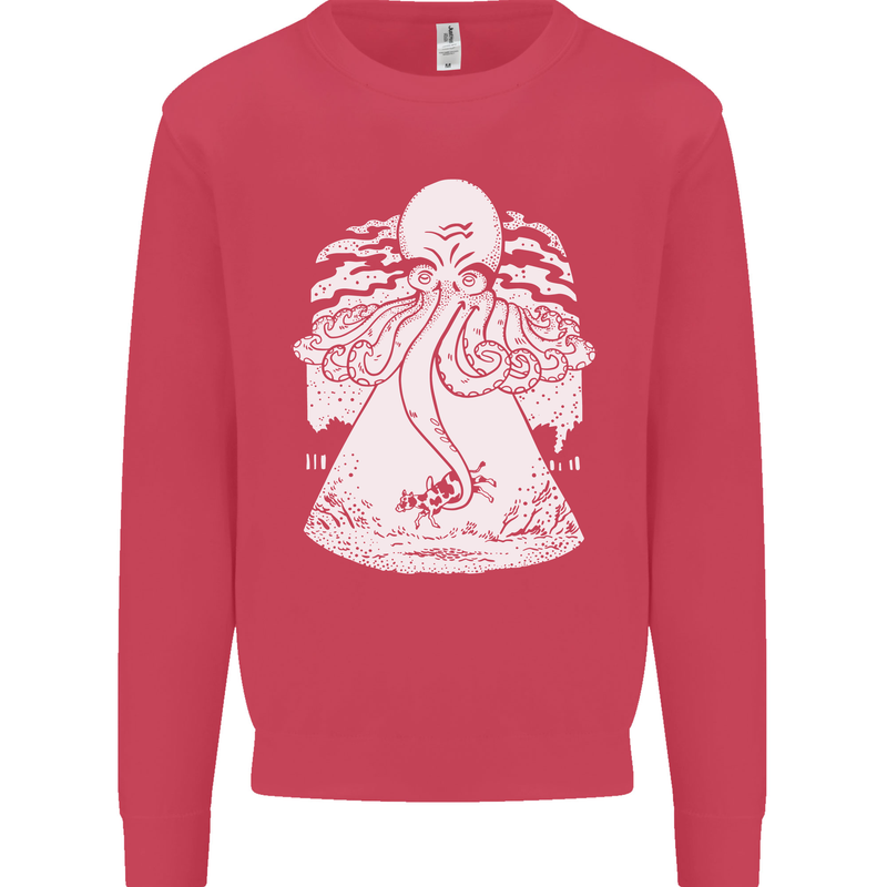 Alien Octopus Kraken Cthulhu Cow UFO Mens Sweatshirt Jumper Heliconia