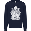 Alien Octopus Kraken Cthulhu Cow UFO Mens Sweatshirt Jumper Navy Blue