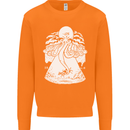 Alien Octopus Kraken Cthulhu Cow UFO Mens Sweatshirt Jumper Orange