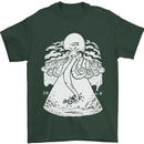 Alien Octopus Kraken Cthulhu Cow UFO Mens T-Shirt 100% Cotton Forest Green
