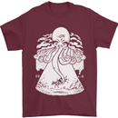 Alien Octopus Kraken Cthulhu Cow UFO Mens T-Shirt 100% Cotton Maroon