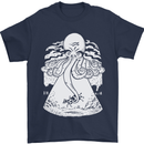 Alien Octopus Kraken Cthulhu Cow UFO Mens T-Shirt 100% Cotton Navy Blue