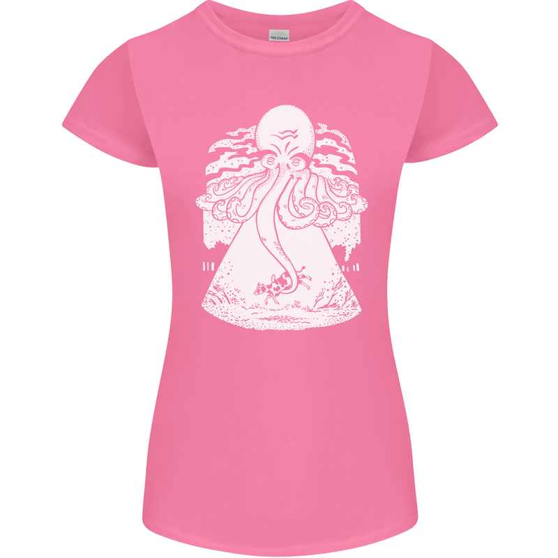 Alien Octopus Kraken Cthulhu Cow UFO Womens Petite Cut T-Shirt Azalea