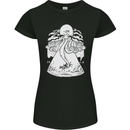 Alien Octopus Kraken Cthulhu Cow UFO Womens Petite Cut T-Shirt Black