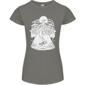 Alien Octopus Kraken Cthulhu Cow UFO Womens Petite Cut T-Shirt Charcoal