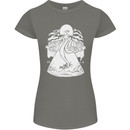 Alien Octopus Kraken Cthulhu Cow UFO Womens Petite Cut T-Shirt Charcoal