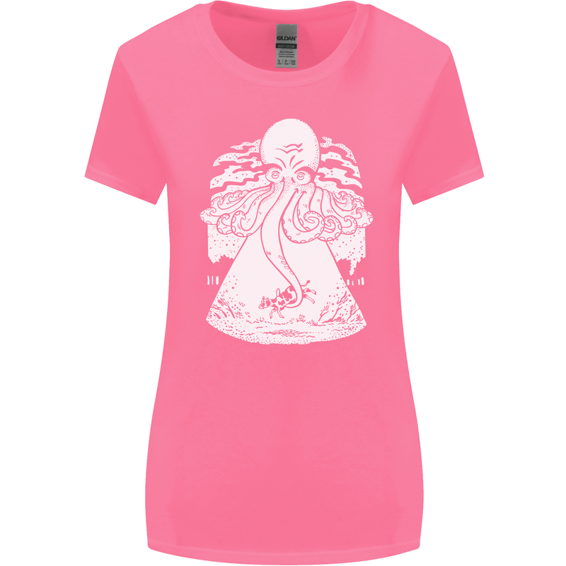 Alien Octopus Kraken Cthulhu Cow UFO Womens Wider Cut T-Shirt Azalea