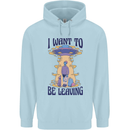 Alien UFO I Want to Be Leaving Childrens Kids Hoodie Light Blue