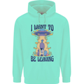 Alien UFO I Want to Be Leaving Childrens Kids Hoodie Peppermint
