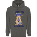 Alien UFO I Want to Be Leaving Childrens Kids Hoodie Storm Grey