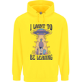 Alien UFO I Want to Be Leaving Childrens Kids Hoodie Yellow