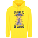 Alien UFO I Want to Be Leaving Childrens Kids Hoodie Yellow