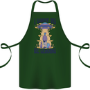 Alien UFO I Want to Be Leaving Cotton Apron 100% Organic Forest Green