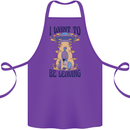 Alien UFO I Want to Be Leaving Cotton Apron 100% Organic Purple