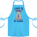 Alien UFO I Want to Be Leaving Cotton Apron 100% Organic Turquoise