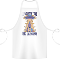 Alien UFO I Want to Be Leaving Cotton Apron 100% Organic White