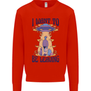 Alien UFO I Want to Be Leaving Kids Sweatshirt Jumper Bright Red