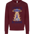 Alien UFO I Want to Be Leaving Kids Sweatshirt Jumper Maroon