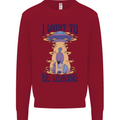 Alien UFO I Want to Be Leaving Kids Sweatshirt Jumper Red