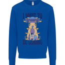 Alien UFO I Want to Be Leaving Kids Sweatshirt Jumper Royal Blue