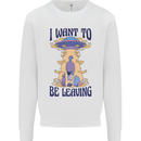 Alien UFO I Want to Be Leaving Kids Sweatshirt Jumper White