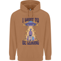 Alien UFO I Want to Be Leaving Mens 80% Cotton Hoodie Caramel Latte