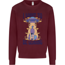Alien UFO I Want to Be Leaving Mens Sweatshirt Jumper Maroon