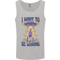 Alien UFO I Want to Be Leaving Mens Vest Tank Top Sports Grey