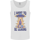 Alien UFO I Want to Be Leaving Mens Vest Tank Top White