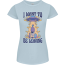 Alien UFO I Want to Be Leaving Womens Petite Cut T-Shirt Light Blue